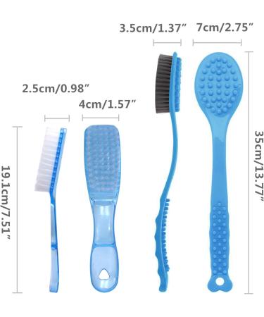 QiCheng&LYS Long Handled Shower Brush Set - Blue, 2PCS | Back Scrubber, Bath, Laundry & Shoe Cleaning Brushes - Buy Online on GoSupps.com
