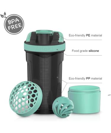Artoid Mode 720ml Inspirational Protein Shaker Bottle - Aqua Green/Black - Buy Online on GoSupps.com