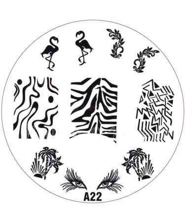 ++SPECIAL ITEM++ Stamping stencil A-Series: A22 Flamingo Zebra Eyes Palm Island