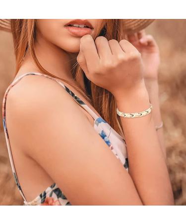 Men's Rose Gold Magnetic Field Therapy Bracelet - Adjustable 7.8 Magnetic Hard Band - Ideal Health Gift - Buy Online on GoSupps.com