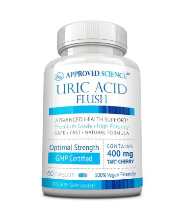 Approved Science Uric Acid Flush Supplement - Tart Cherry, Turmeric, Milk Thistle - Joint Support & Active Mobility - Made in USA - Vegan -60 Capsules - 1 Month Supply 60 Count (Pack of 1)