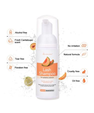 Lunamoon Eyelash Shampoo | Gentle Foam Cleanser for Lash Extensions | 60ml Cantaloupe - Remove Oil & Makeup - Buy Online on GoSupps.com