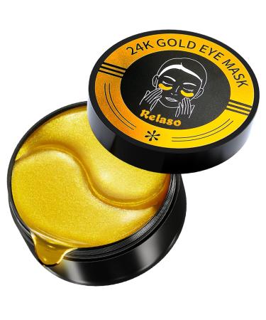 Golden Glow Under Eye Patches for Puffy Eyes - 60Pcs Eye Gels Rejuvenating Treatment for Dark Circles Puffiness Refreshing Revitalizing Looks Less Tired