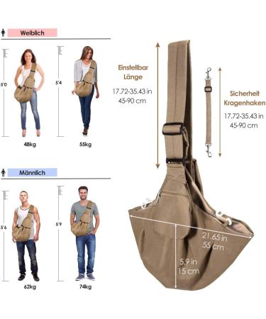 Slowton Dog Carrier Bag - Waterproof Adjustable Pet Tote for Outdoor Excursions (Brown L) - Ideal for Dogs 4.1-6.8kg - Buy Online on GoSupps.com