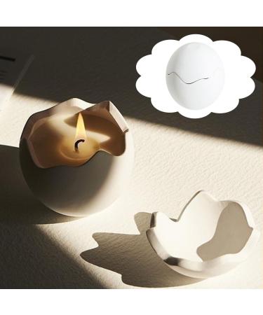 Egg Shaped Aromatherapy Candle Bedroom Plant Essential Oil with Hand Gift Box Gift Irregular Shaped Aromatherapy Candle for Easter Birthday Valentine Halloween White