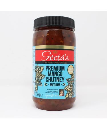 Geeta's Premium Mango Chutney (2 x 1.5kg) Gluten Free Kosher Vegetarian & Vegan-Friendly Boxed Treatz - Buy Online on GoSupps.com