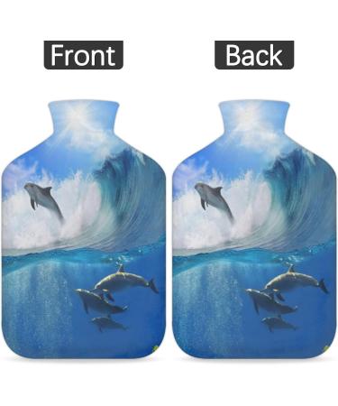 2L Hot Water Bottle for Pain Relief | Octantier Delphin Heating Bag - PVC Ice & Warm Therapy for Menstrual Cramps & Warm Hands/Feet - Buy Online on GoSupps.com