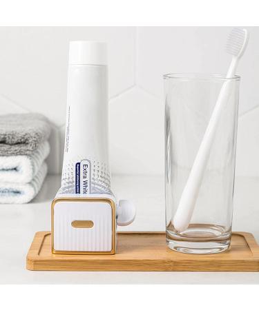 Toothpaste Squeezer Toothpaste Tube Squeezers Household Facial Cleanser Clip Dispenser Manual Rotate Rolling Tube Toothpaste Squeezer for Bathroom Saves Toothpaste Elegant White - Buy Online on GoSupps.com