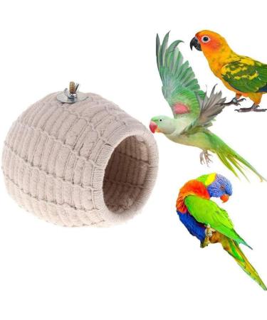 Tbkoly Rope Weave Bird Breeding Nest Bed House Toy for Budgie Parakeet Parrot Cage Perch Hatching Nesting Box beige - Buy Online on GoSupps.com