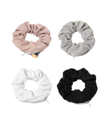 Rapoyo 4 pieces of hair tie hair tie with zipper bag scrunchy hair rubber bands hair bands elastic colorful hair accessories for girls women women ponytail (a) (a) - Buy Online on GoSupps.com