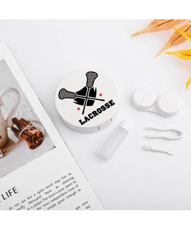 Lacrosse Crossed Sticks Round Case For Contact Lens Kit Storage Box with Mirror Printed - Buy Online on GoSupps.com