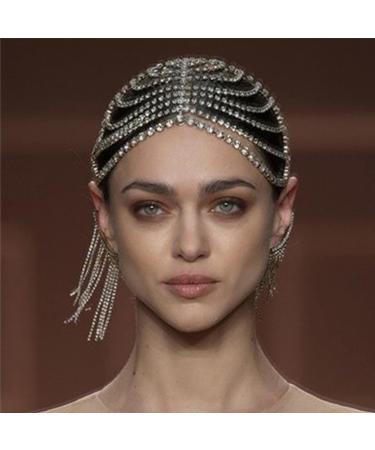 Silver Diamond Rhinestone Headpiece for Women - Gatsby Crystal Hair Jewelry - Buy Online on GoSupps.com