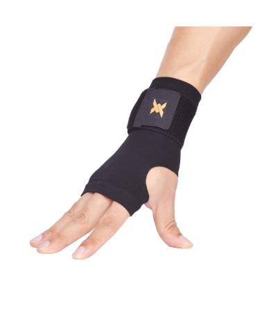 THX4COPPER Wrist Support -Copper Infused Compression Adjustable Wrist Brace Sleeve-Relief for Carpal Tunnel  RSI  Tendonitis  Arthritis  Wrist Sprains and Fatigue-Ultra Thin Small (Pack of 1)