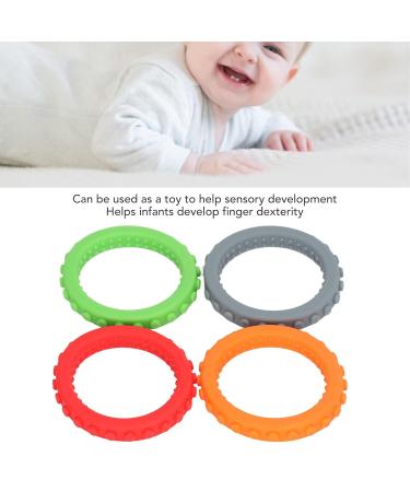 4-Piece Silicone Baby Bite Ring Bracelet - Coolable Heat-Resistant Gum Relief Dental Toys for Front Teeth - Buy Online on GoSupps.com