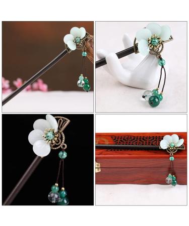 Solustre Vintage Chinese & Japanese Hairsticks - Floral Wood Hairpins & Opal Clips for Women | Perfect Mother's Day Gift - Buy Online on GoSupps.com