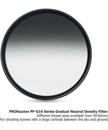 PROfezzion 49mm Soft Gradual ND Filter ND2-ND16 (4 Stop) for Canon EOS M50 Mark II, Sony FE & More - Buy Online on GoSupps.com