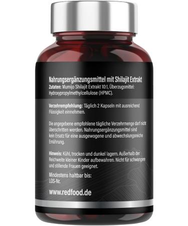  Redfood Shilajit Original Himalaya (10:1 extract) 3-month supply 180 capsules 100% vegan and additive-free - Buy Online on GoSupps.com