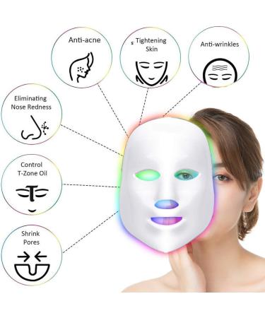 7 Color Led Facial Mask - Facial Acne Treatment Face Skin Care Therapy Daily Skin Care Mask Salon Use Device For Anti-aging Spot Scar Removal Smooth Wrinkles Fine Lines Skin Tightening - Buy Online on GoSupps.com