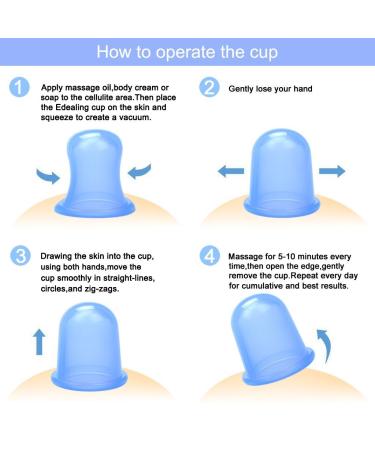 Cupping Therapy Set for Cellulite Massage - Silicone Suction Cups - Body Vacuum Massage for Cellulite Removal and Anti-Aging Wrinkle Reduction - 2 Blue Cups - Buy Online on GoSupps.com