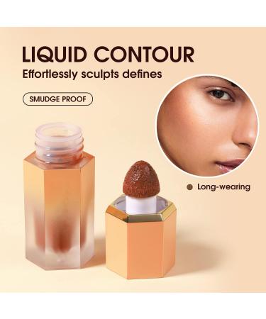 Liquid Contour Makeup Concealer with Built-In Sponge - #102 Soft Tan - Long-Lasting Waterproof Creamy Bronzer for Natural Matt Finish - 1ml Pack - Buy Online on GoSupps.com