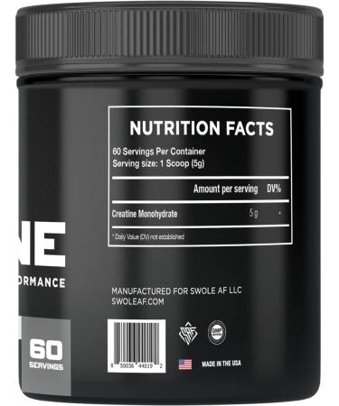 Swole AF Creatine Mono | Pre & Post Workout Supplement for Muscle Gain & Recovery | Boost Strength Power & Performance - Buy Online on GoSupps.com