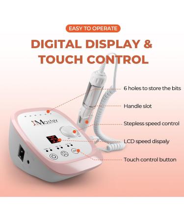 Nagelfr ser JCMaster Profi Fr ser N gel max. 35.000 U/Min Elektrische Nagelfeile mit Fußpedal f r Geln gel Acryln gel elektrische Nagelfr ser f r Nagelstudio Zuhause INKL 6X Bits (Pink) - Buy Online on GoSupps.com