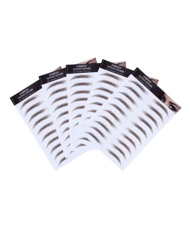 PLAFOPE 5pcs Eyebrow Stickers Brow Shaper Sticker Makeup Stickers Artificial Eyebrow 6d Cosmetic Make up 21x15cm Brown