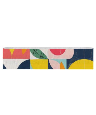 Resistance Bands Exercise Bands Orange and White Pattern Printed Elastic Band Leg Bands Resistance Fitness Bands Fabric Resistance Bands