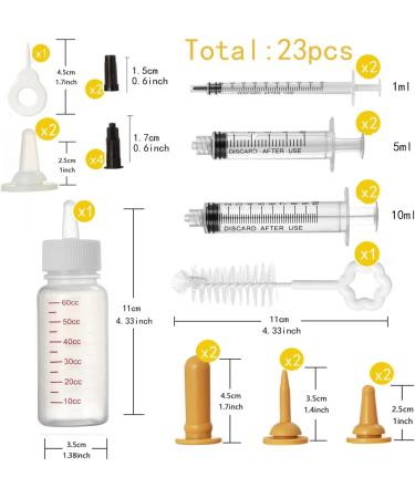 Vibury Mini Pet Feeding Kit - 23 Silicone Nipples & Syringes for Puppies Dogs & Cats - Perfect for International Shipping - Buy Online on GoSupps.com