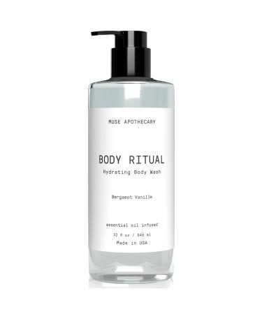 Muse Bath Apothecary Body Ritual Hydrating Body Wash - Bergamot Vanille Body Wash for Women & Men - Essential Oil Infused Aromatherapy Body Wash Women- Natural Body Wash for Women - 32 Ounce Bergamot Vanille 32 Fl Oz (Pa...