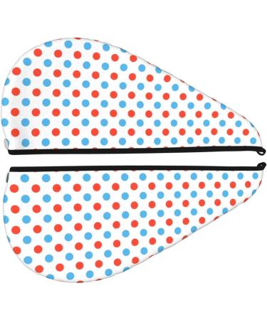 Buy Hair Towel Wrap - Fast Drying Towel Turban with Button | Red Blue Polka Dots | International Shipping Available - Buy Online on GoSupps.com