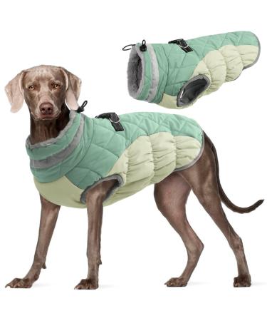 Kuoser warmth dog coat windproof dog jacket reflective dog coat for small dogs dog coat winter outside dog coat large dogs with zipper green XL XL green - Buy Online on GoSupps.com