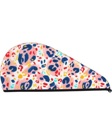 Hand Painted Abstract Leopard Print Microfiber Hair Towel | Super Absorbent Quick Dry Wrap for Long Curly & Thick Hair - Buy Online on GoSupps.com