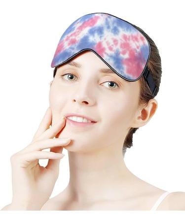 Buy Pink Blue Tie Dye Sleep Mask for Women - Adjustable Eye Shades Cover with Elastic Strap | International Shipping - Buy Online on GoSupps.com