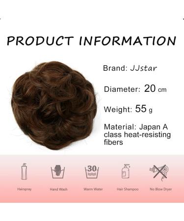 JJstar Messy Hair Bun Scrunchie for Women - Curly Wavy Chignon in Light Brown - Buy Online on GoSupps.com