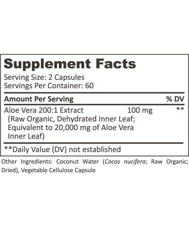 Aloe Vera Supplement 20,000mg | Organic Ingredients | RAW & Non-GMO | All Natural - Buy Online on GoSupps.com