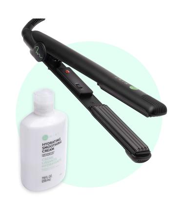 Value Bundle Luxury Lightweight Hydrating Smoothing Cream and Professional Series Hair Crimper Iron by MINT | Deep Ceramic Crimp Plates for Max Root Volumizing and Crimping | Travel-Ready Dual-Voltage