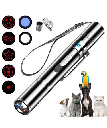 Cat Pointer Toy,Dog Laser Pointer,7 Adjustable Patterns Laser ,Long Range 3 Modes Training Chaser Interactive Toy,USB Recharge