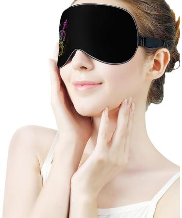 Colorful Violin Music Notes Sleep Mask | Adjustable Eye Mask - Blocks Light for Men & Women - Buy Online on GoSupps.com