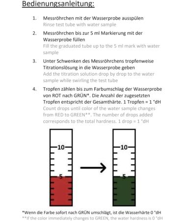 Zederle Water Hardness Test Set - 1x 30ml - 1000 Drops - 40-500 Measurements - Fast Simple Precise - Made in Germany - Buy Online on GoSupps.com