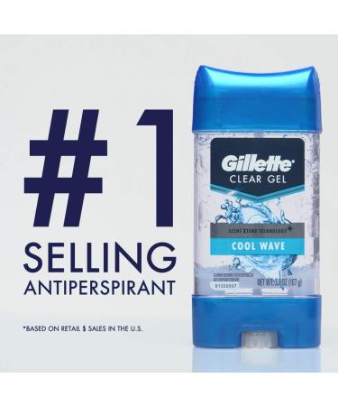 Gillette Men's Antiperspirant Deodorant Cool Wave Scent Clear Gel 3.8 Oz (Pack of 3) - Buy Online on GoSupps.com