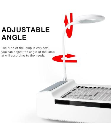 AONOLOVO Nail Dust Collector with Light | Adjustable Suction Extractor for Nails | Salon & Home Use | Cuticle Pusher Kit Included - Buy Online on GoSupps.com