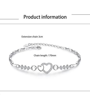 Women's Bracelet Exquisite Heart Bracelet Jewelry Crystal Bracelet Popular Fashion Jewelry Bracelet Personalized Birthstone Bracelet Natural Birthday Bracelet Purple - Buy Online on GoSupps.com