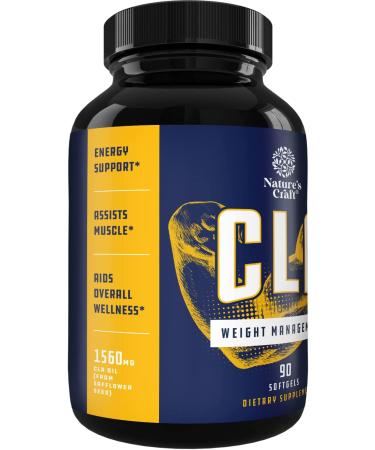CLA Safflower Oil Supplement - 1560mg Lean Muscle Builder for Men and Women - Natural Pre Workout with Essential Fatty Acids - Buy Online on GoSupps.com