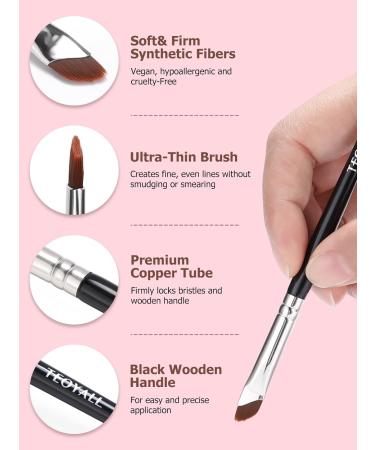 TEOYALL Eyeliner Brushes Set 4 PCS Ultra Thin Slanted Angled Brush Precision Fine Point Eyeliner Brush Flat Eyebrow Brush 4 Eyeliner Brushes - Buy Online on GoSupps.com