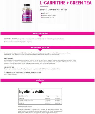 Trec Nutrition L-Carnitine + Green Tea Fat Burner | 90 Capsules for Effective Fat Loss & Bodybuilding | International Shipping Available - Buy Online on GoSupps.com