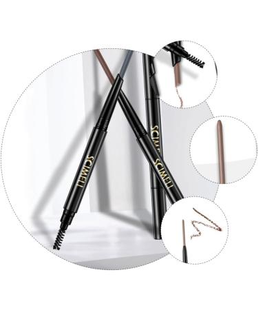 TOVINANNA 2pcs 2 1 Eyebrow Makeup Tools Womens for Shaving Eyeliner Pencil To Rotate Cosmetic Door 1 count (Pack of 1) Greyx2pcs - Buy Online on GoSupps.com
