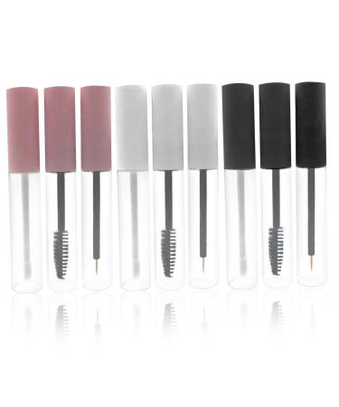 10ml Empty Mascara Tube and Wand with Lip Gloss Tubes and Empty Eyeliner Tube Portable Clear Refillable Makeup Container Tube for Travel