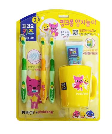 Pinkfong Baby Shark Kids Toothbrush Toothpaste Cup Set (2-4 Years Old)