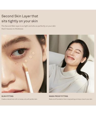 Hince Second Skin Cover Concealer 6.5g (21 LIGHT) - Full Coverage Long Wear Concealer | Mask-Proof, Sweat-Proof, High-Adherence Makeup for Dark Circles, Acne & Blemishes - Buy Online on GoSupps.com
